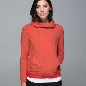 Lululemon All Good Pullover Hoodie Womens 12 Alarming Orange Fleece Terry